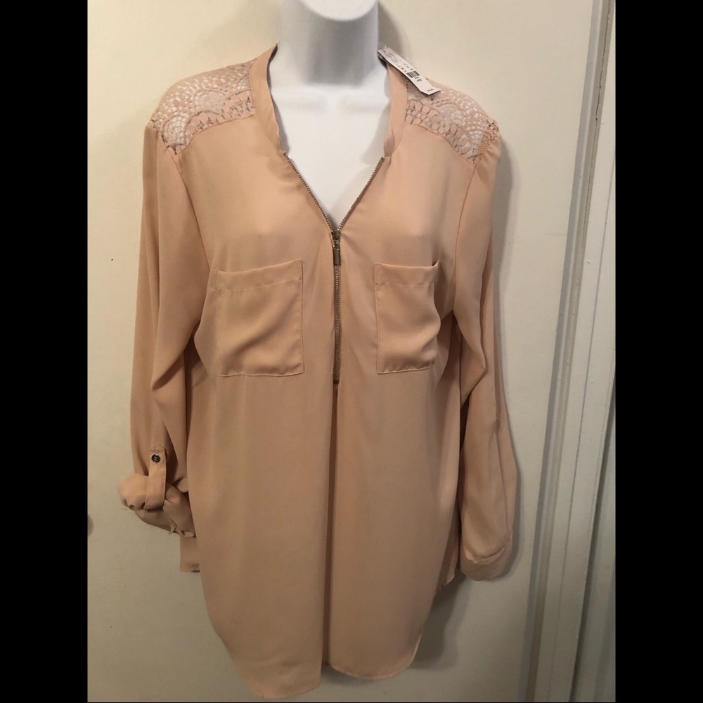 NY&C Soho Zipper Front Blouse